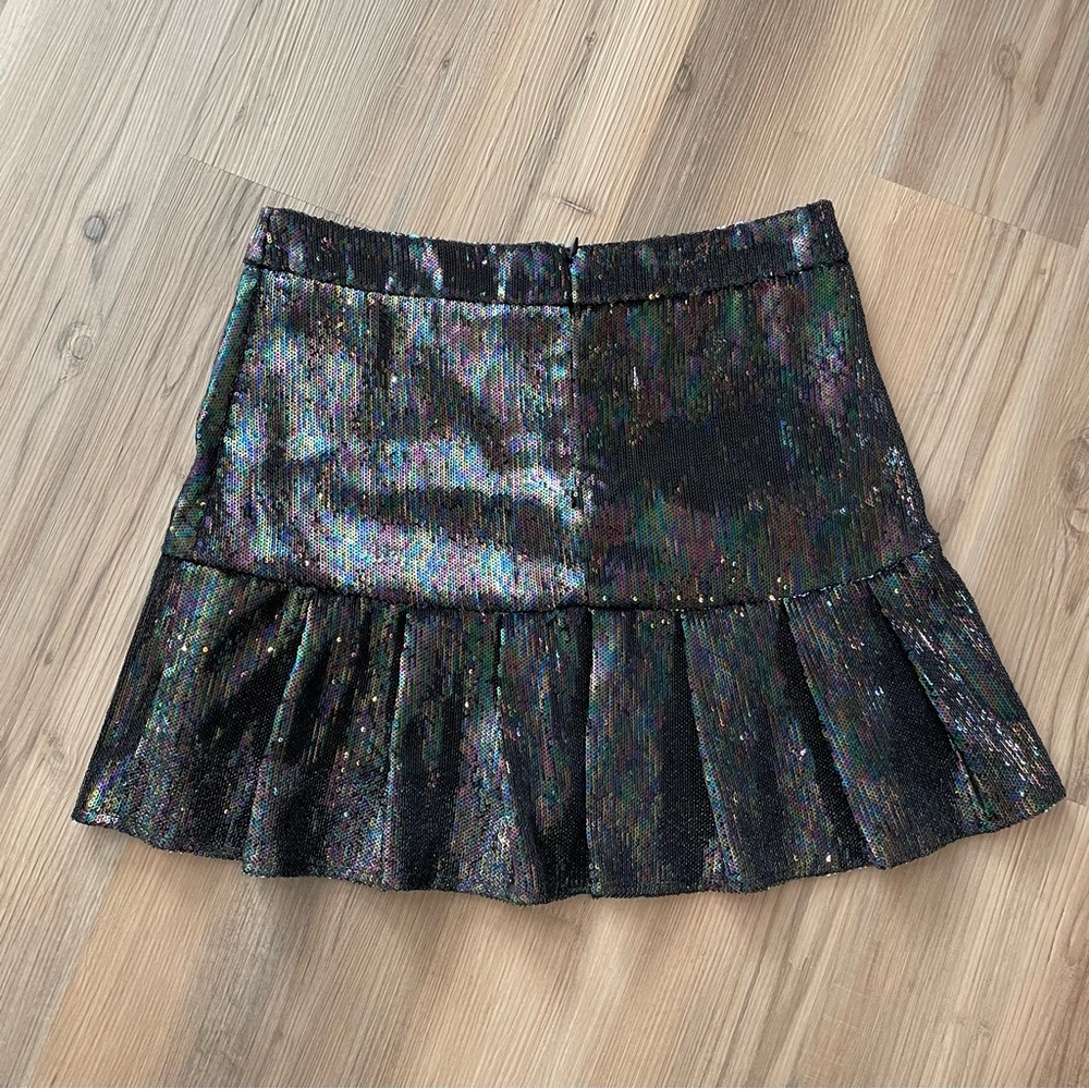 Queen of Sparkles Black Multi Color Sequin Skirt Size Large NWT - Picture 4 of 4